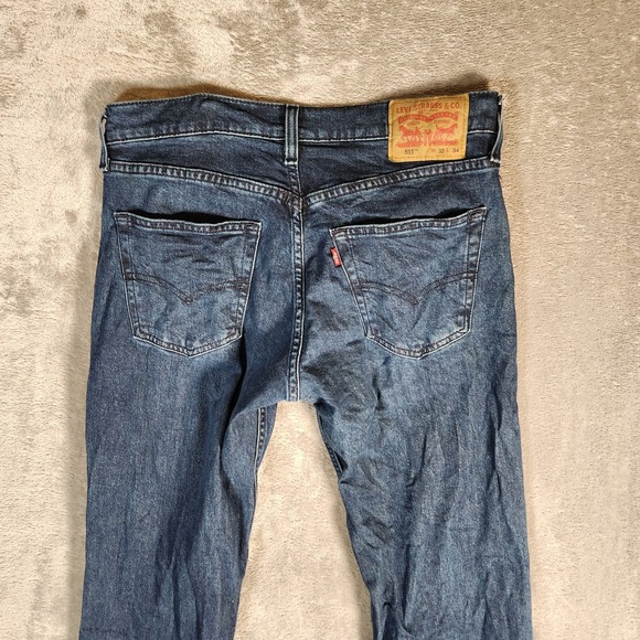 Levi's 511 Jeans Men's 33X34 (Tag 32X34) Slim Fit Straight‎ Leg Blue Medium Wash - Picture 15 of 16